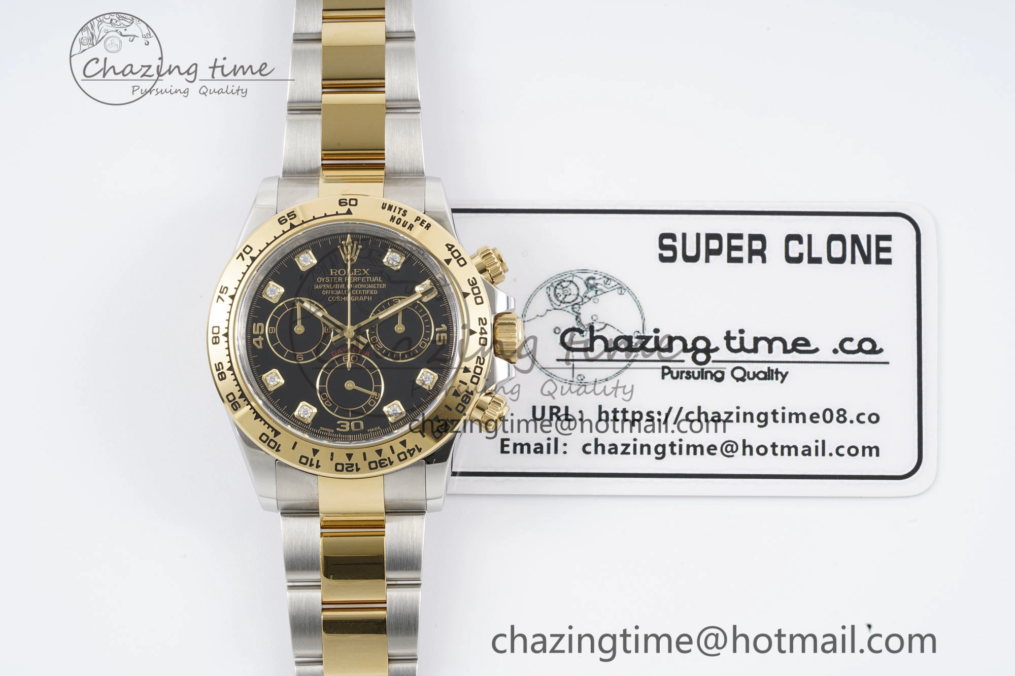 Daytona 116503 Clean 1:1 Best Edition Black Diam Dial on SS YG Bracelet SA4130 V2