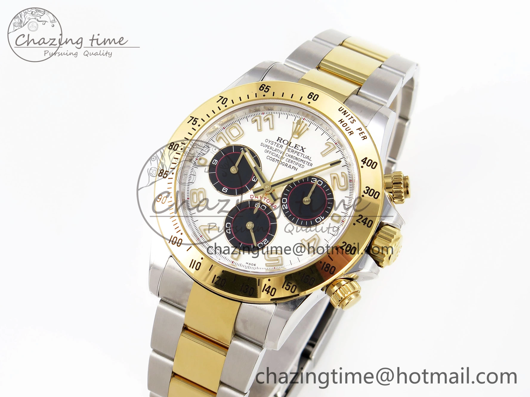 Daytona 116503 Clean 1:1 Best Edition White Dial Arabic Markers on SS YG Bracelet SA4130 V2