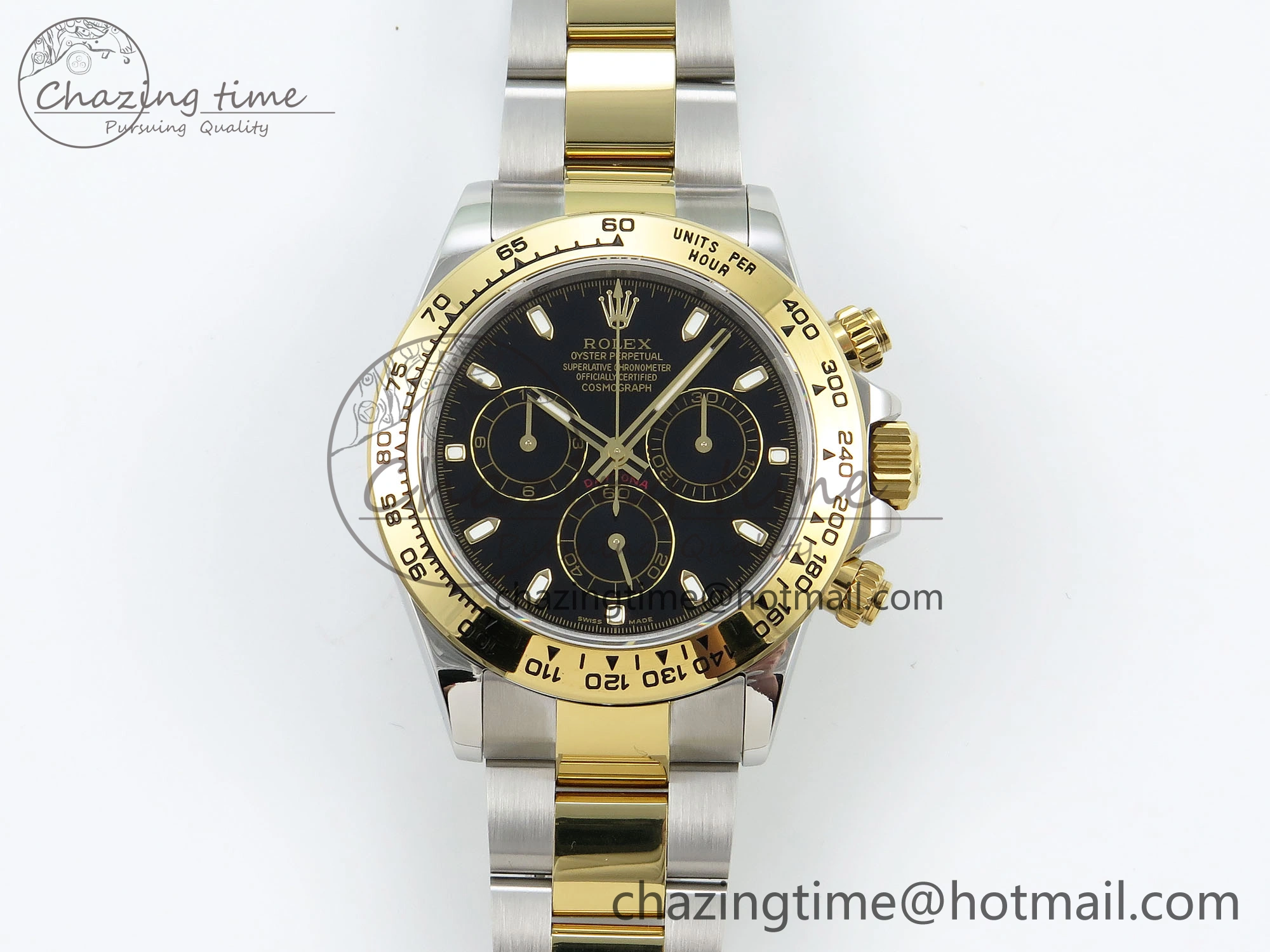 Daytona 116503 QF 1:1 Best Edition Black Dial on SS YG Bracelet SH4130 V3 (Gain Weight)