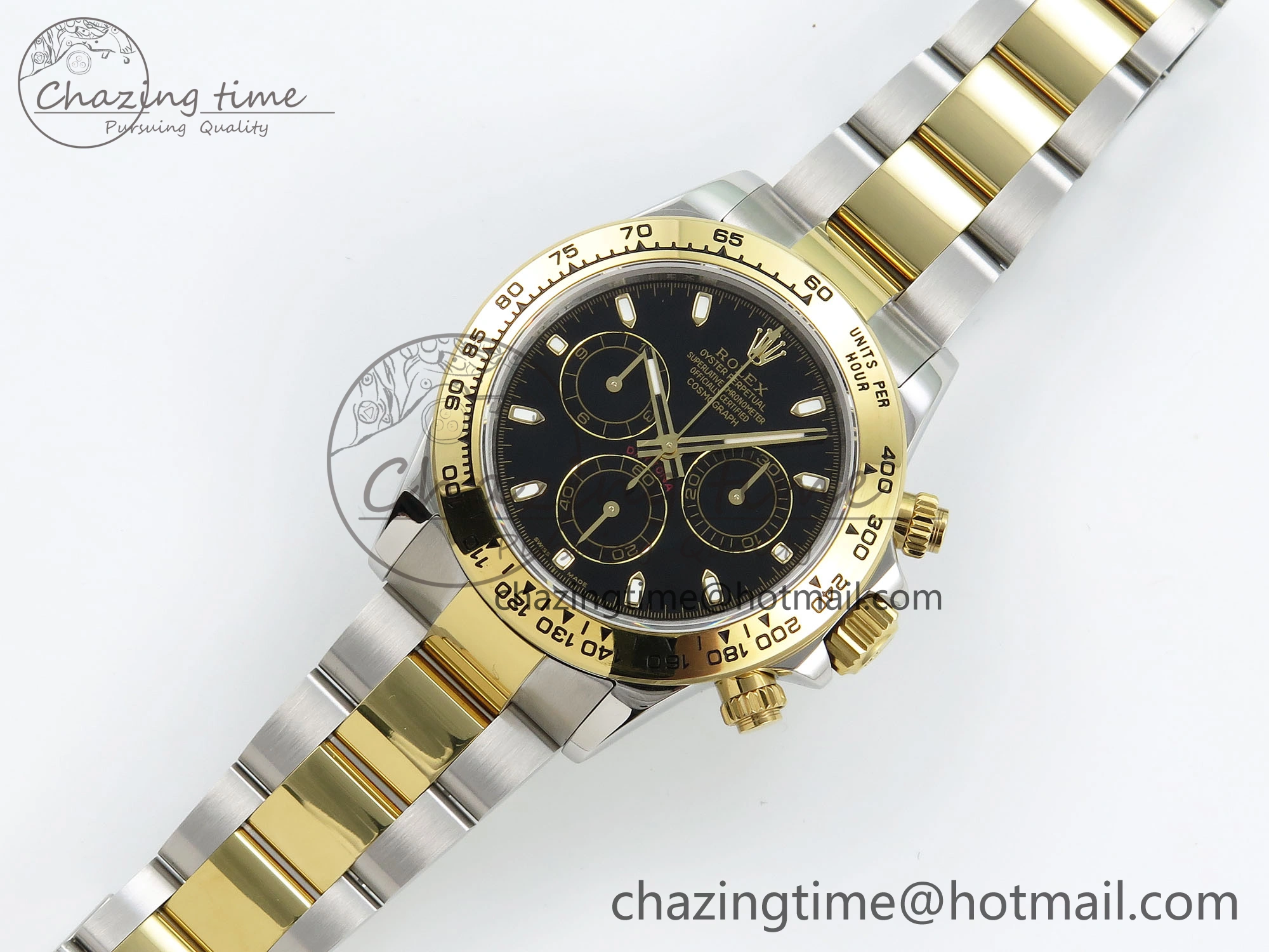 Daytona 116503 QF 1:1 Best Edition Black Dial on SS YG Bracelet SH4130 V3 (Gain Weight)