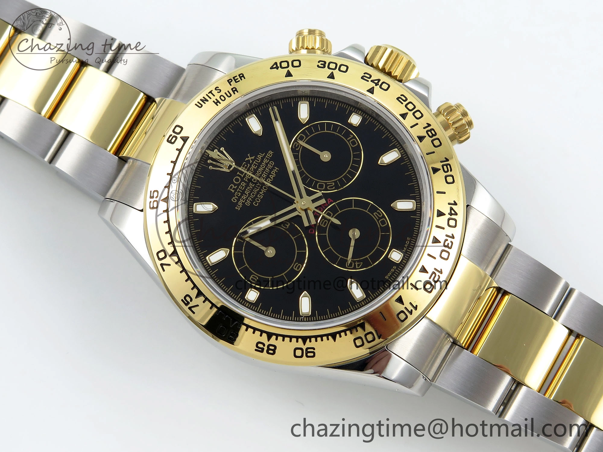 Daytona 116503 QF 1:1 Best Edition Black Dial on SS YG Bracelet SH4130 V3 (Gain Weight)