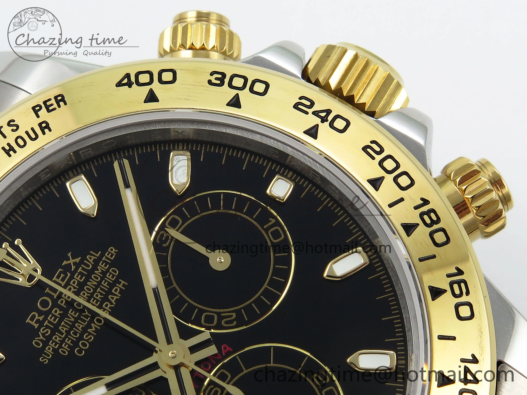 Daytona 116503 QF 1:1 Best Edition Black Dial on SS YG Bracelet SH4130 V3 (Gain Weight)