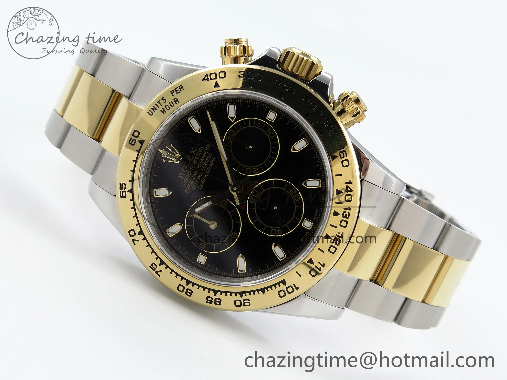 Daytona 116503 QF 1:1 Best Edition Black Dial on SS YG Bracelet SH4130 V3 (Gain Weight)