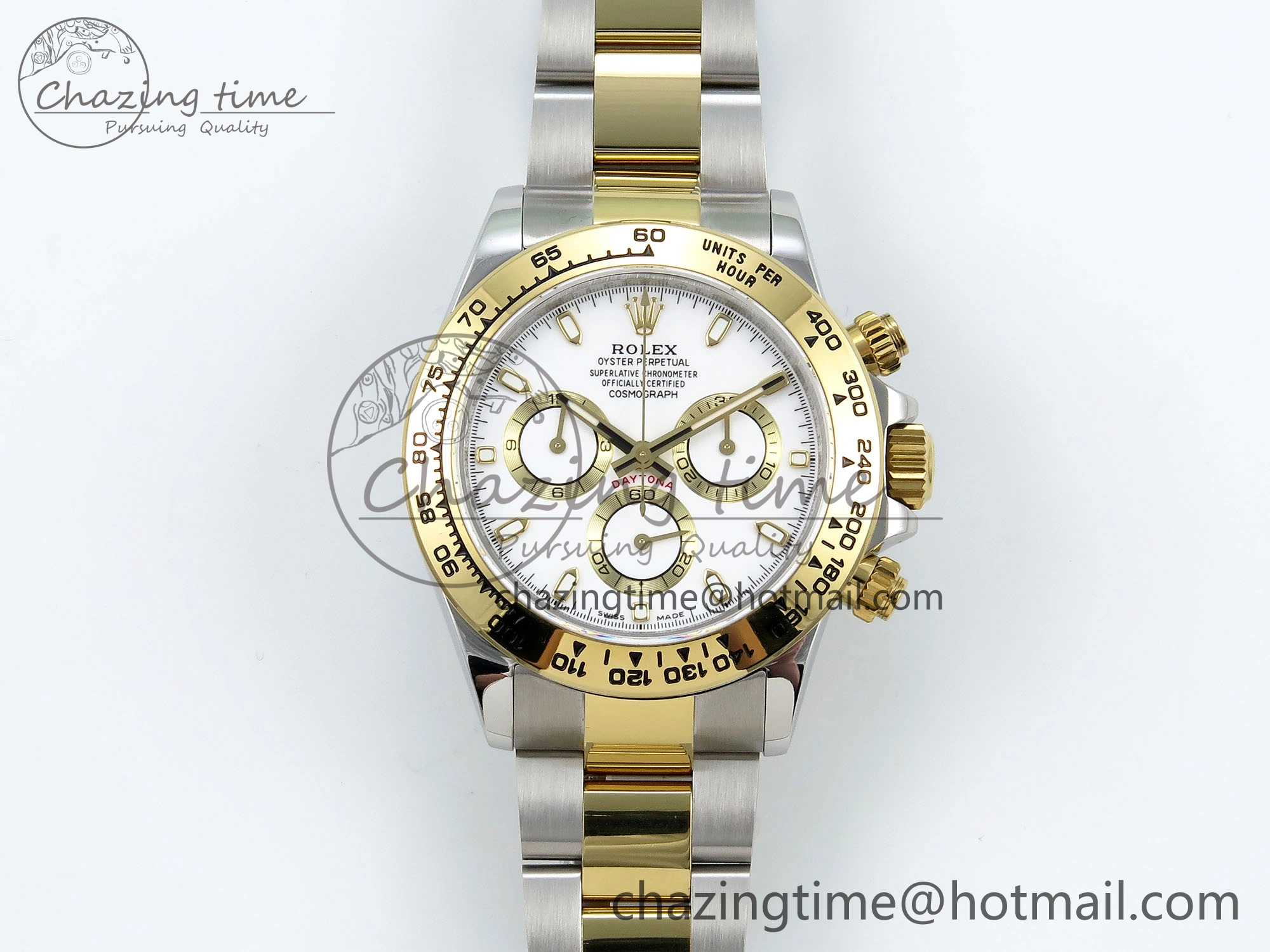 Daytona 116503 QF 1:1 Best Edition White Dial on SS YG Bracelet SH4130 V3 (Gain Weight)