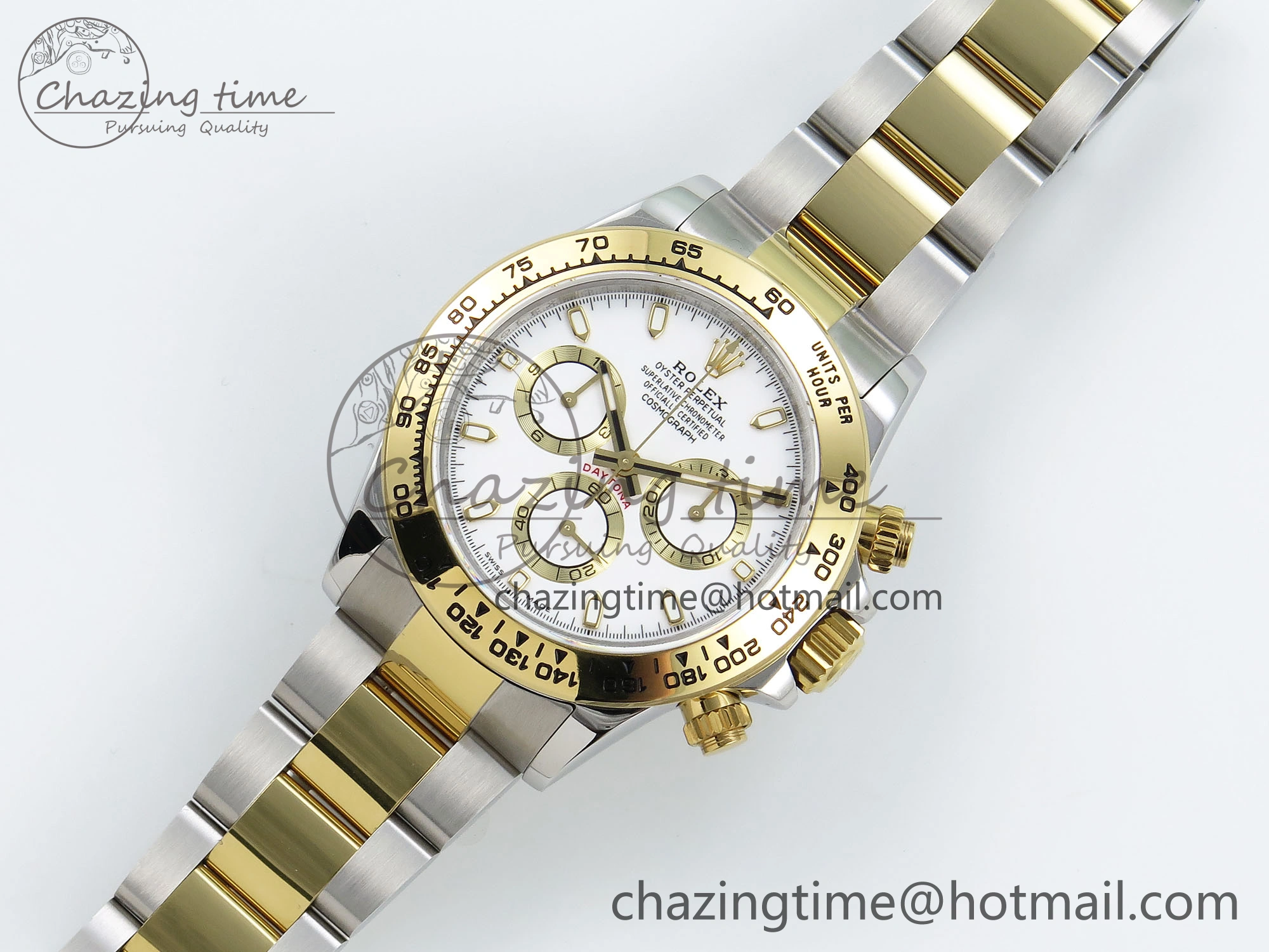 Daytona 116503 QF 1:1 Best Edition White Dial on SS YG Bracelet SH4130 V3 (Gain Weight)