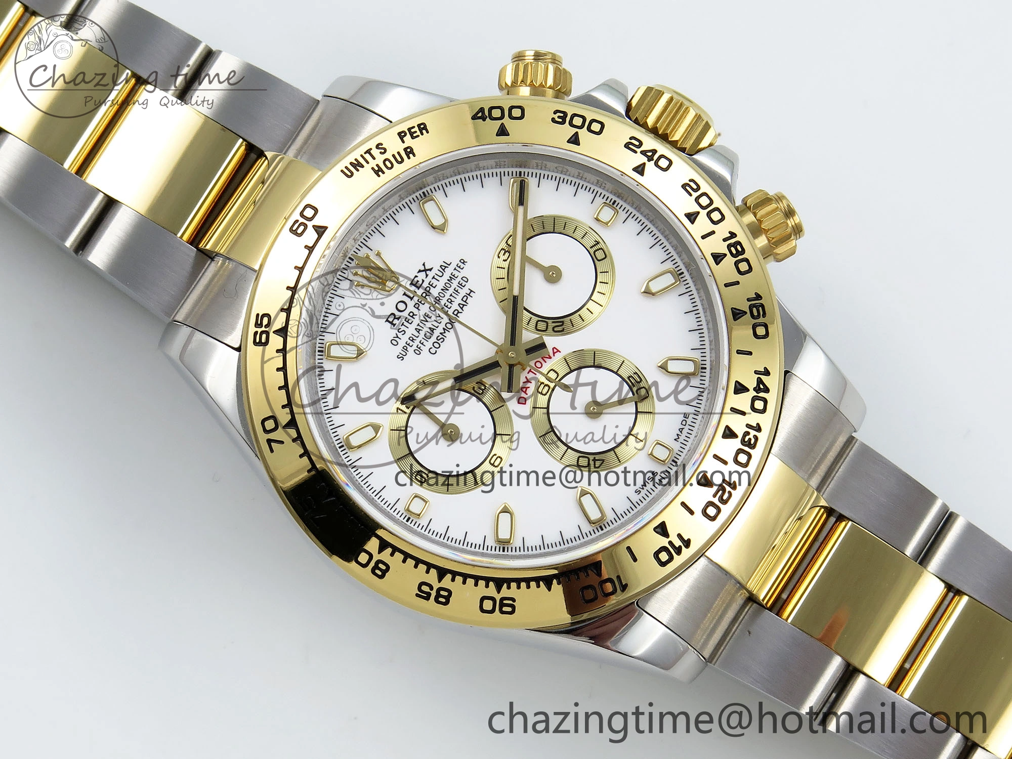 Daytona 116503 QF 1:1 Best Edition White Dial on SS YG Bracelet SH4130 V3 (Gain Weight)