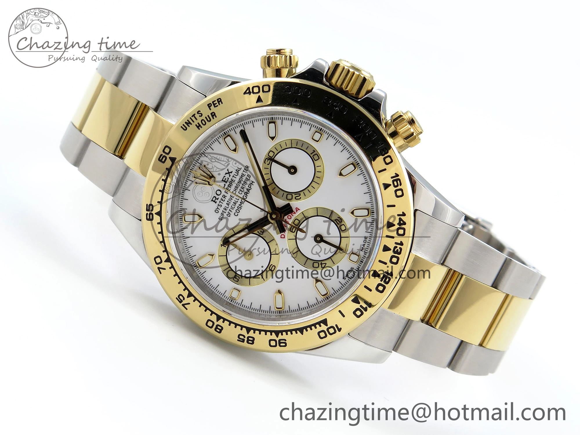Daytona 116503 QF 1:1 Best Edition White Dial on SS YG Bracelet SH4130 V3 (Gain Weight)