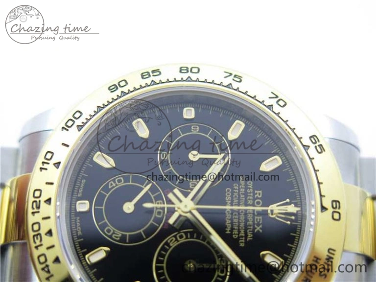 Daytona 116503 SS YG Noob 1:1 Best Edition 904L SS Case and Bracelet Black Dial SA4130 V3