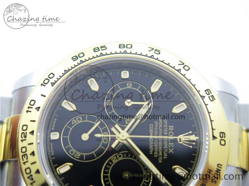Daytona 116503 SS YG Noob 1:1 Best Edition 904L SS Case and Bracelet Black Dial SA4130 V3
