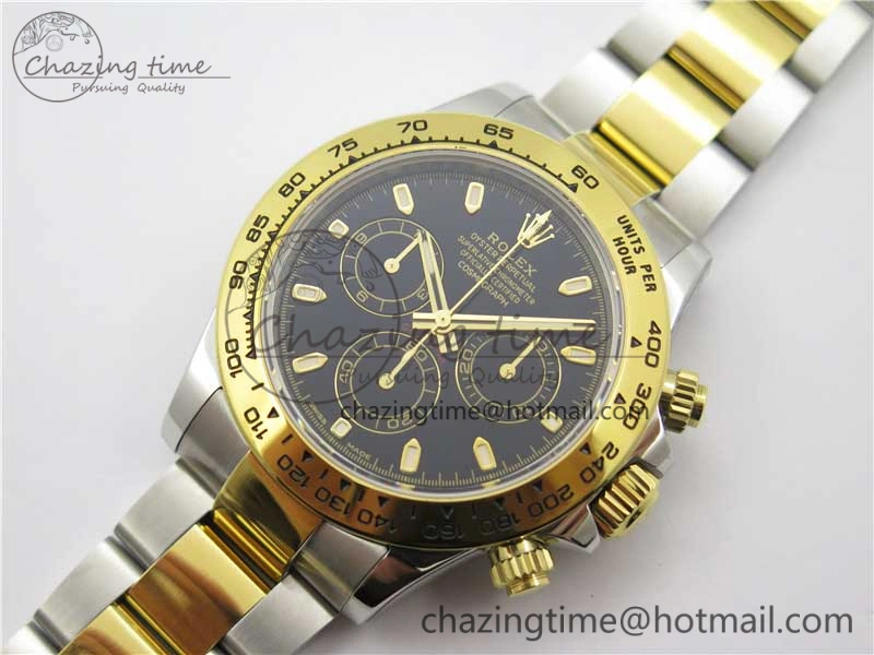Daytona 116503 SS YG Noob 1:1 Best Edition 904L SS Case and Bracelet Black Dial SA4130 V3