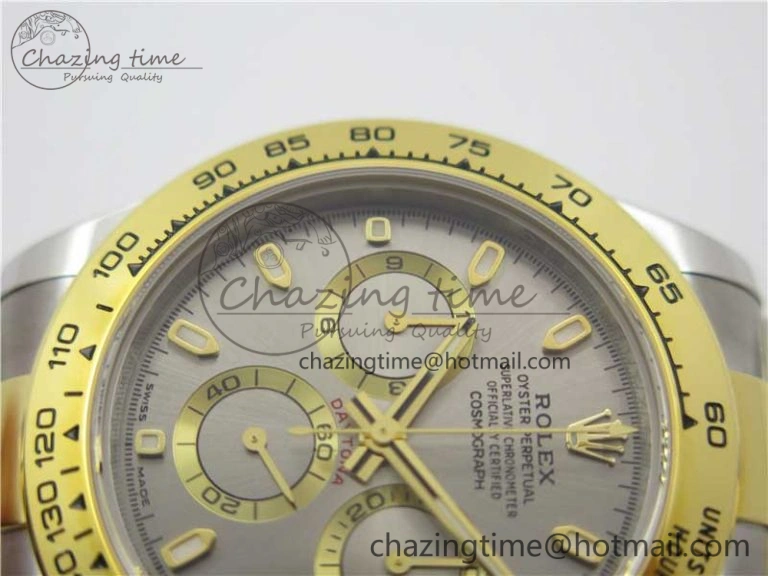 Daytona 116503 SS YG Noob 1:1 Best Edition 904L SS Case and Bracelet Gray Dial SA4130 V3