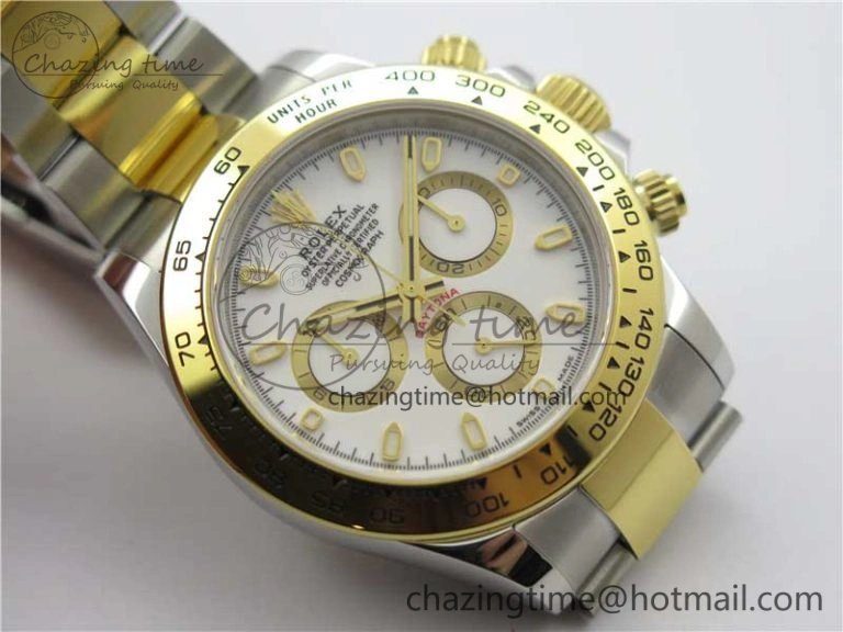 Daytona 116503 SS YG Noob 1:1 Best Edition 904L SS Case and Bracelet White Dial SA4130 V3