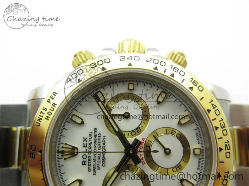 Daytona 116503 SS YG Noob 1:1 Best Edition 904L SS Case and Bracelet White Dial SA4130 V3