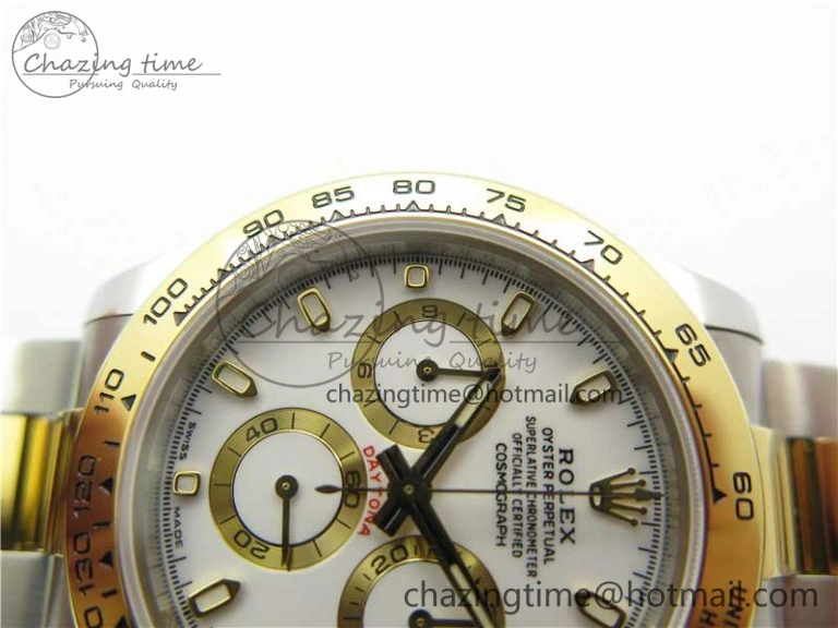 Daytona 116503 SS YG Noob 1:1 Best Edition 904L SS Case and Bracelet White Dial SA4130 V3
