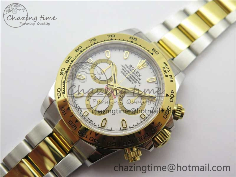 Daytona 116503 SS YG Noob 1:1 Best Edition 904L SS Case and Bracelet White Dial SA4130 V3