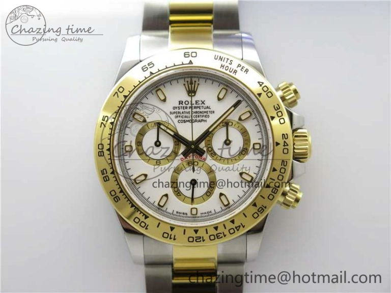 Daytona 116503 SS YG Noob 1:1 Best Edition 904L SS Case and Bracelet White Dial SA4130 V3