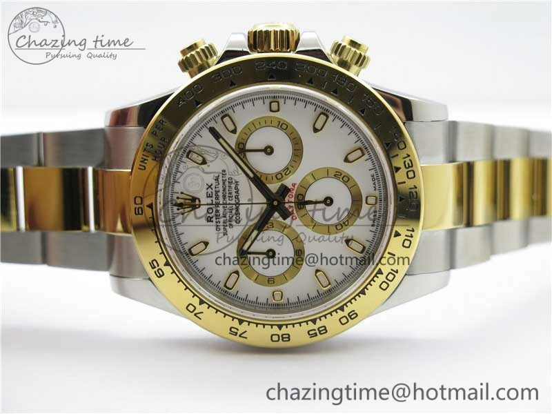 Daytona 116503 SS YG Noob 1:1 Best Edition 904L SS Case and Bracelet White Dial SA4130 V3