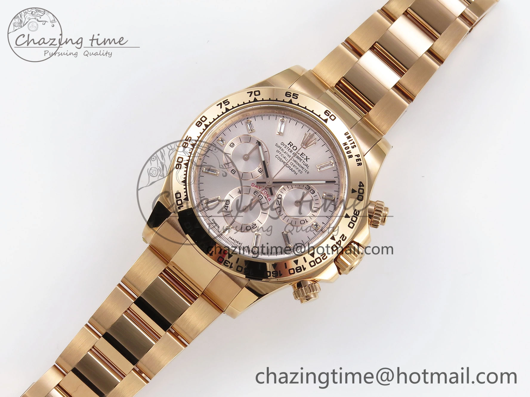 Daytona 116505 1:1 Best Edition Clean Factory Champagne Diamond Markers Dial on RG Bracelet A4130