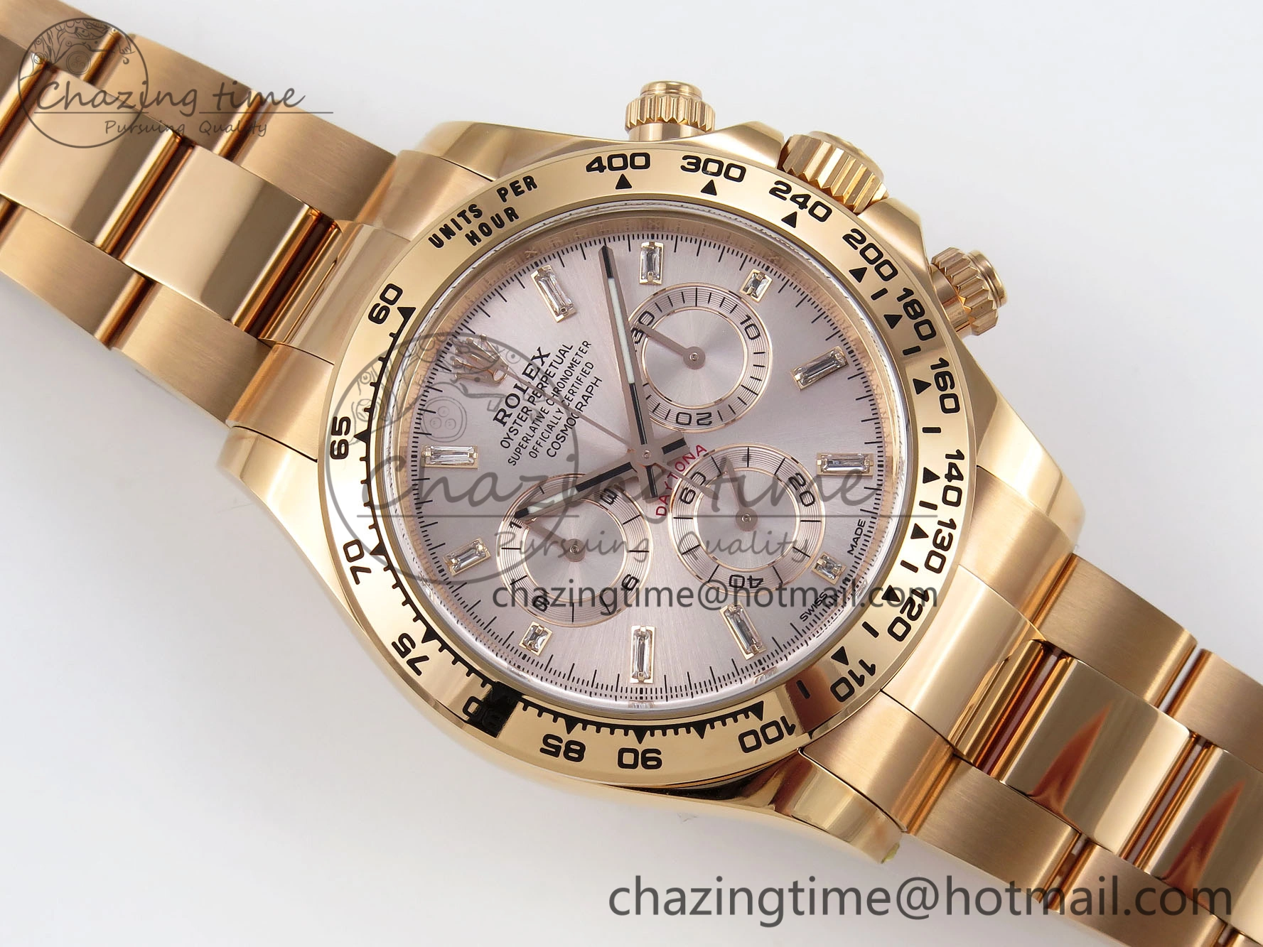 Daytona 116505 1:1 Best Edition Clean Factory Champagne Diamond Markers Dial on RG Bracelet A4130