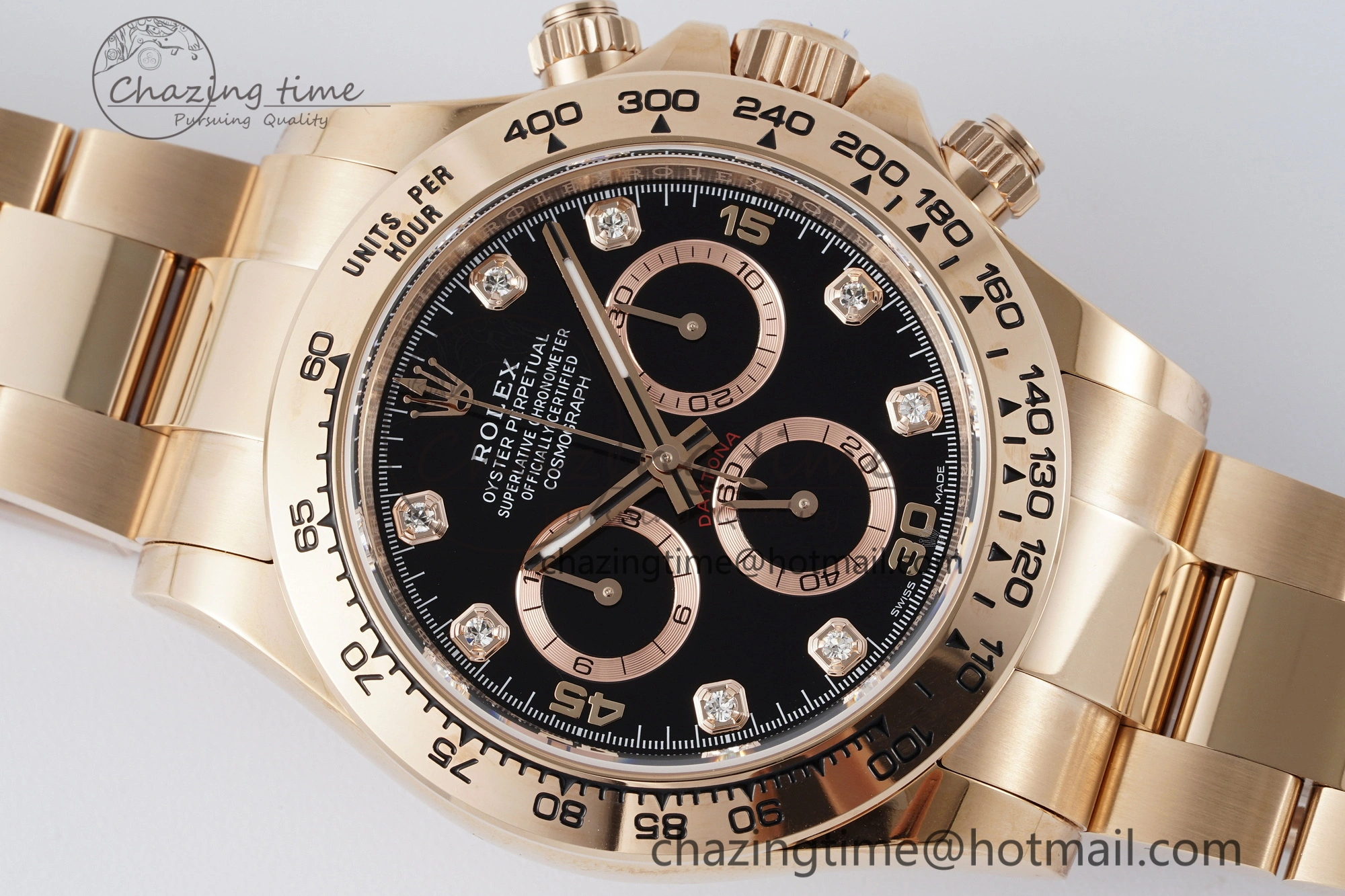 Daytona 116505 BTF 1:1 Best Edition Black Diamonds Dial on RG Bracelet SA4130