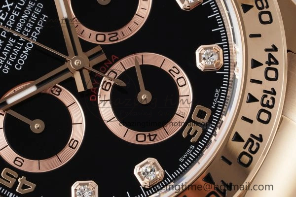 Daytona 116505 BTF 1:1 Best Edition Black Diamonds Dial on RG Bracelet SA4130
