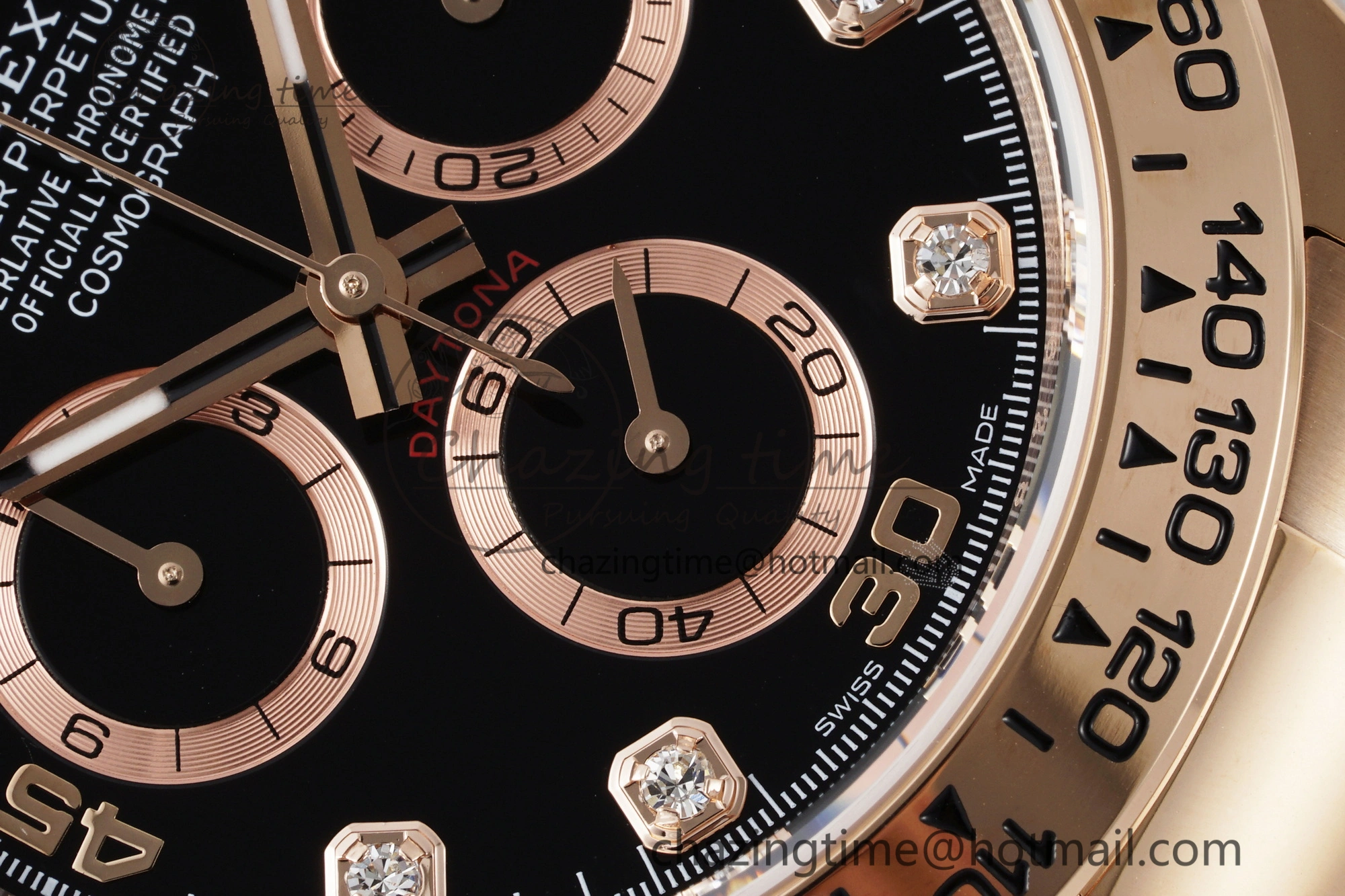 Daytona 116505 BTF 1:1 Best Edition Black Diamonds Dial on RG Bracelet SA4130