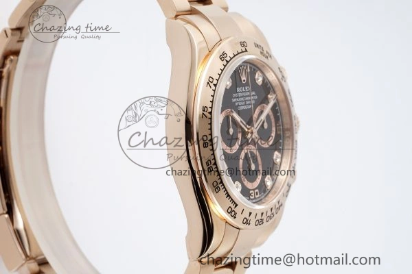 Daytona 116505 BTF 1:1 Best Edition Black Diamonds Dial on RG Bracelet SA4130