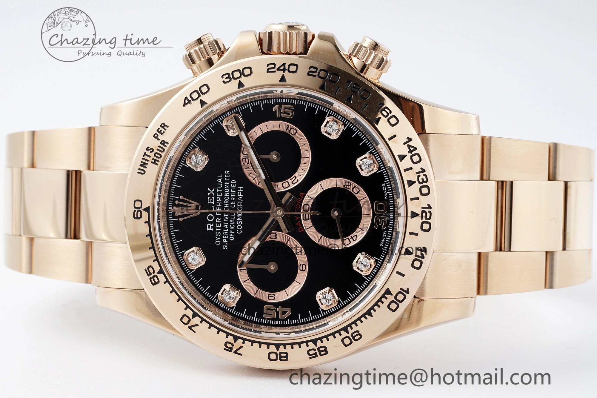 Daytona 116505 BTF 1:1 Best Edition Black Diamonds Dial on RG Bracelet SA4130
