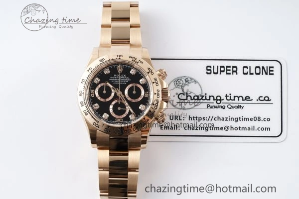Daytona 116505 BTF 1:1 Best Edition Black Diamonds Dial on RG Bracelet SA4130