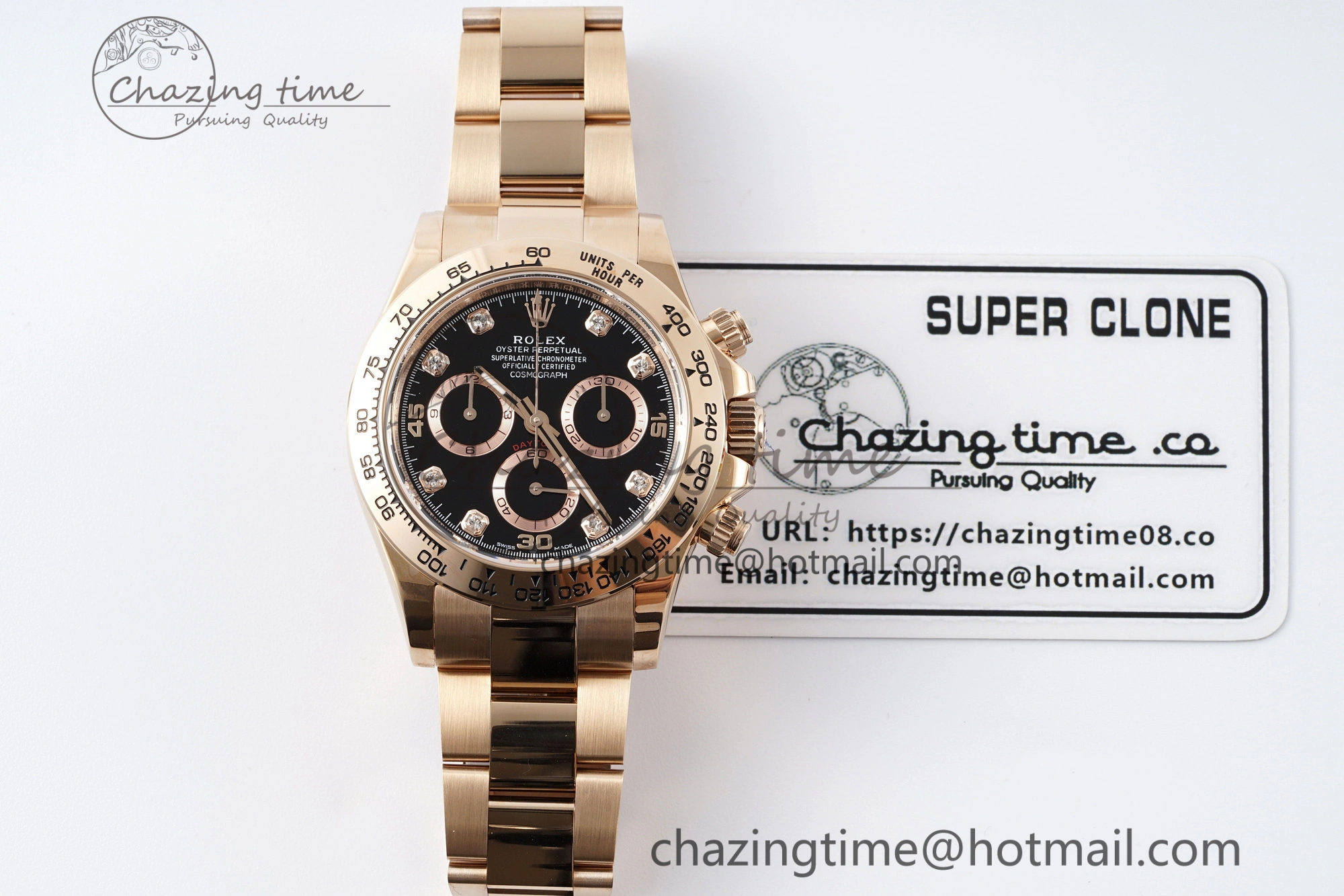 Daytona 116505 BTF 1:1 Best Edition Black Diamonds Dial on RG Bracelet SA4130