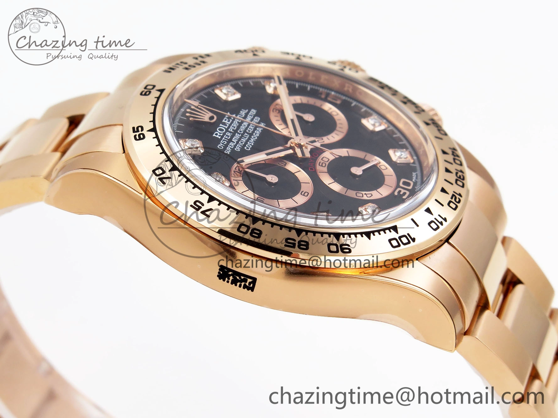 Daytona 116505 Clean 1:1 Best Edition Black Diamonds Dial on RG Bracelet SA4130 V2
