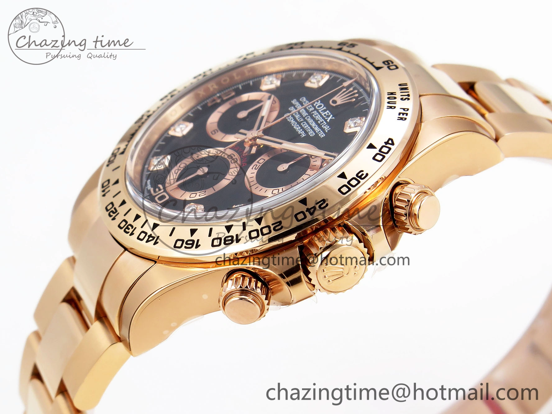 Daytona 116505 Clean 1:1 Best Edition Black Diamonds Dial on RG Bracelet SA4130 V2