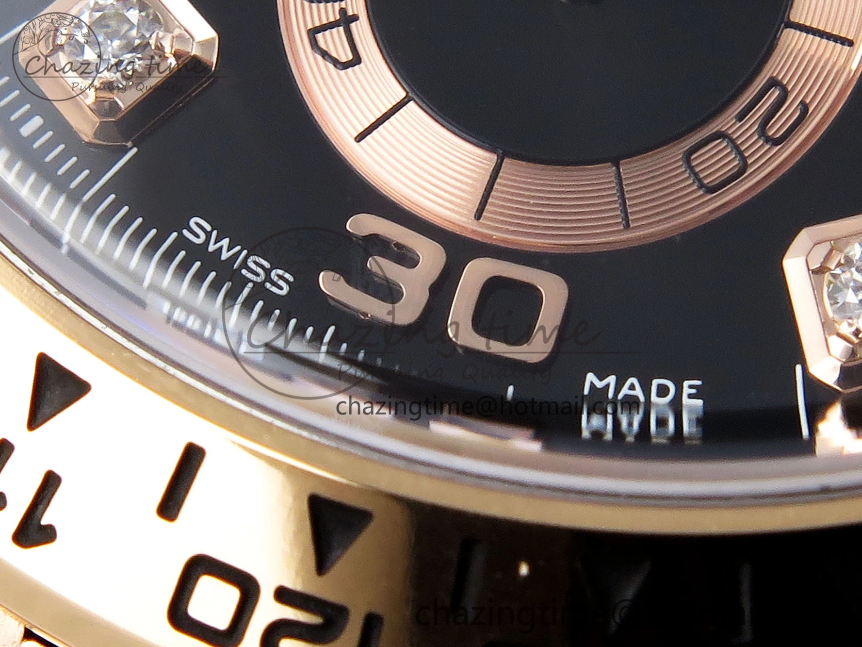 Daytona 116505 Clean 1:1 Best Edition Black Diamonds Dial on RG Bracelet SA4130 V2