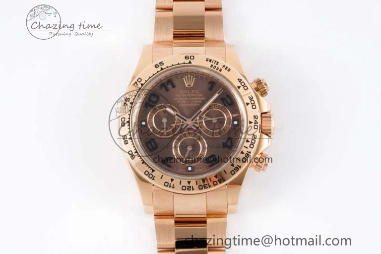Daytona 116505 Clean 1:1 Best Edition Chocolate Dial Black Markers on RG Bracelet SA4130 V2