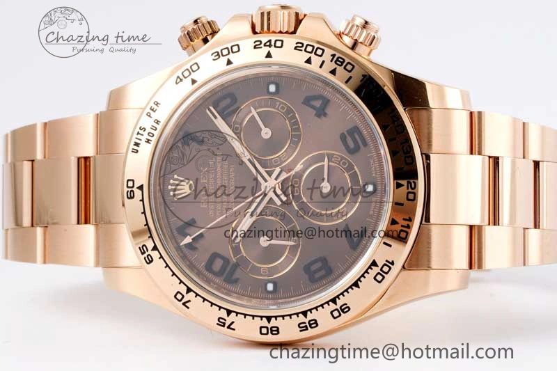 Daytona 116505 Clean 1:1 Best Edition Chocolate Dial Black Markers on RG Bracelet SA4130 V2
