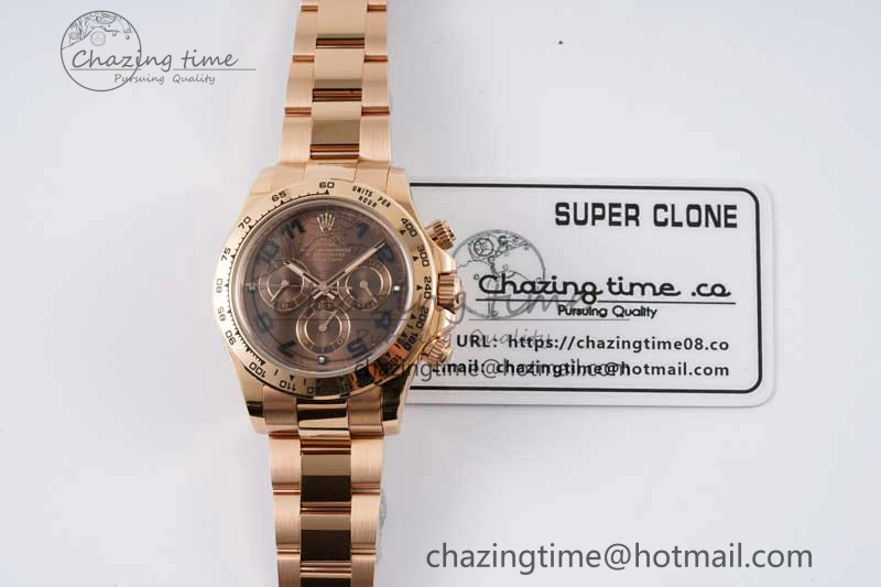 Daytona 116505 Clean 1:1 Best Edition Chocolate Dial Black Markers on RG Bracelet SA4130 V2