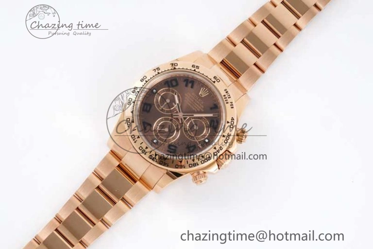 Daytona 116505 Clean 1:1 Best Edition Chocolate Dial Black Markers on RG Bracelet SA4130 V2