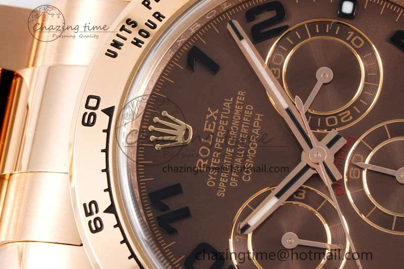 Daytona 116505 Clean 1:1 Best Edition Chocolate Dial Black Markers on RG Bracelet SA4130 V2