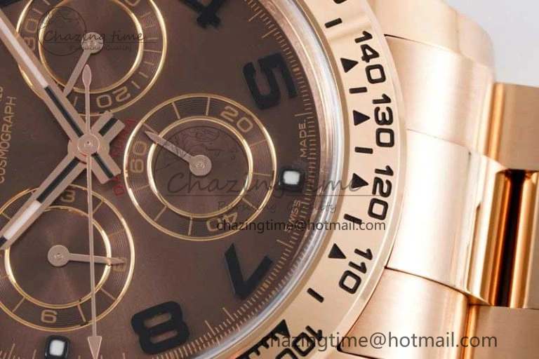 Daytona 116505 Clean 1:1 Best Edition Chocolate Dial Black Markers on RG Bracelet SA4130 V2