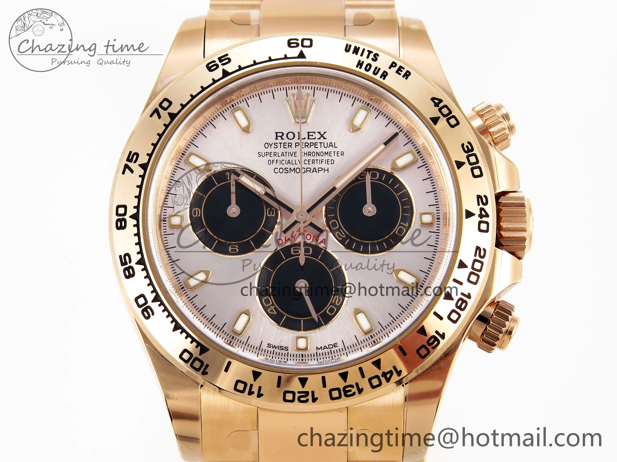 Daytona 116505 Clean 1:1 Best Edition Silver Dial RG Markers on RG Bracelet SA4130 V2