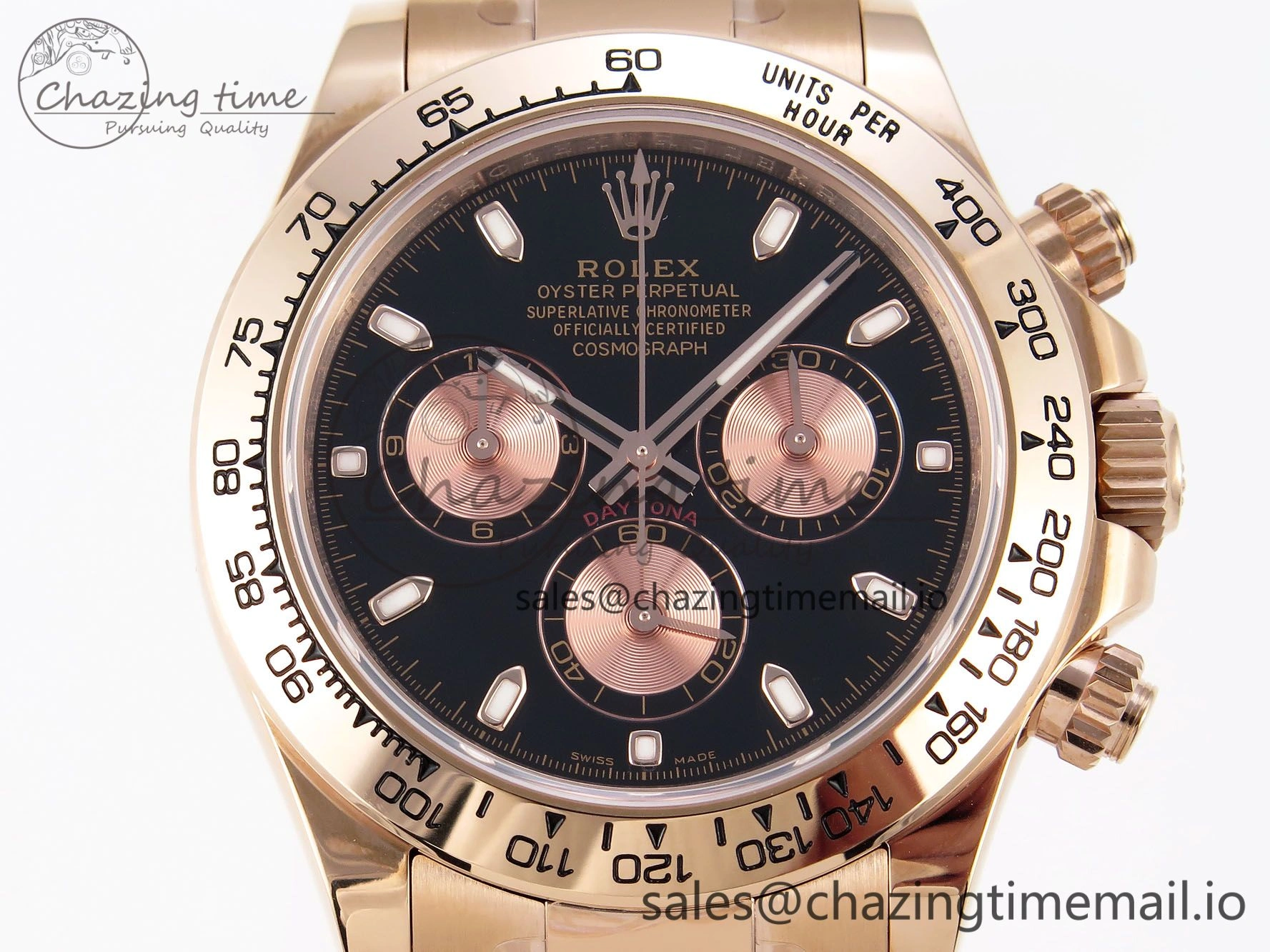 Daytona 116505 KING 1:1 Best Edition Black RG Dial on RG Bracelet SH4130