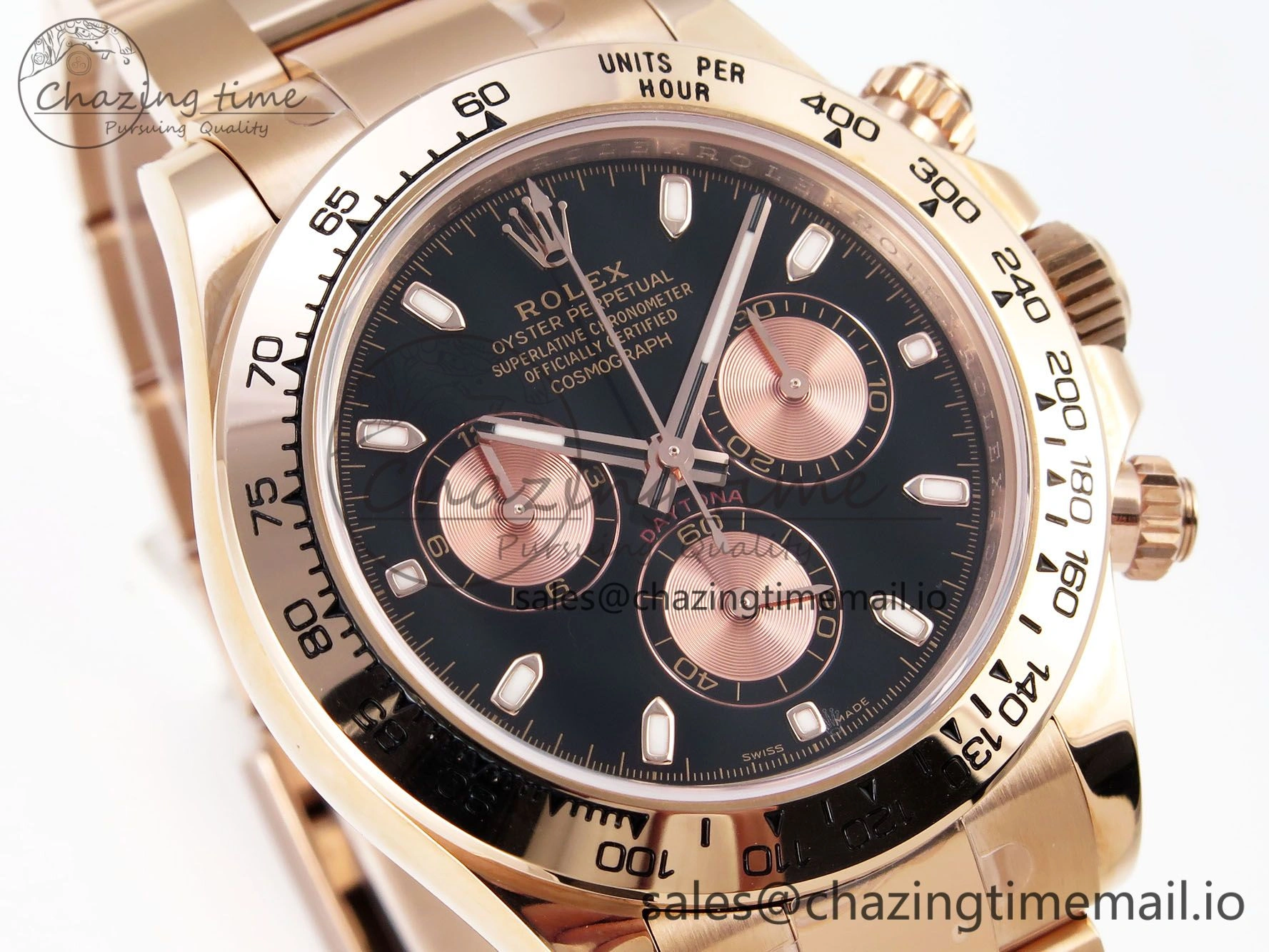 Daytona 116505 KING 1:1 Best Edition Black RG Dial on RG Bracelet SH4130
