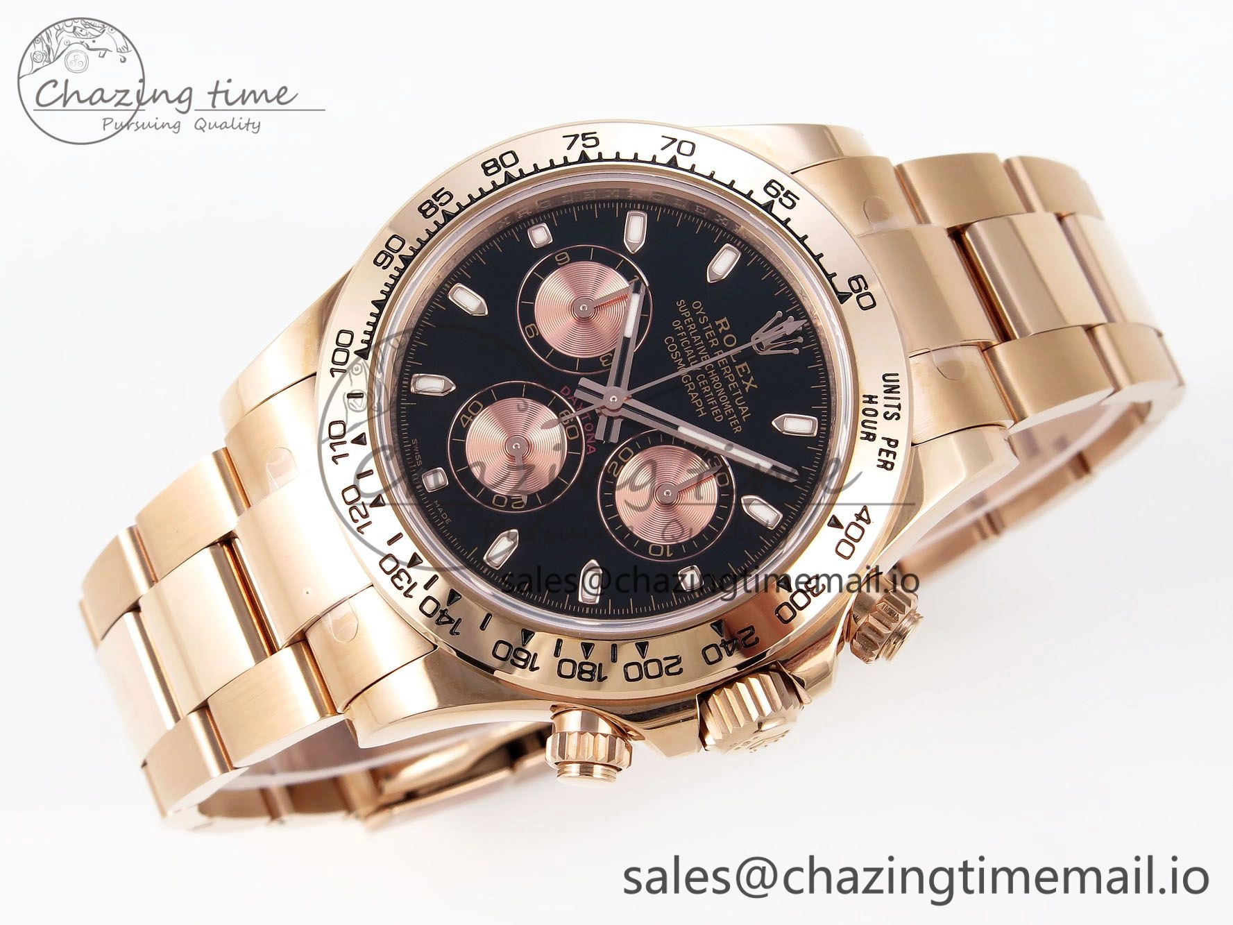 Daytona 116505 KING 1:1 Best Edition Black RG Dial on RG Bracelet SH4130