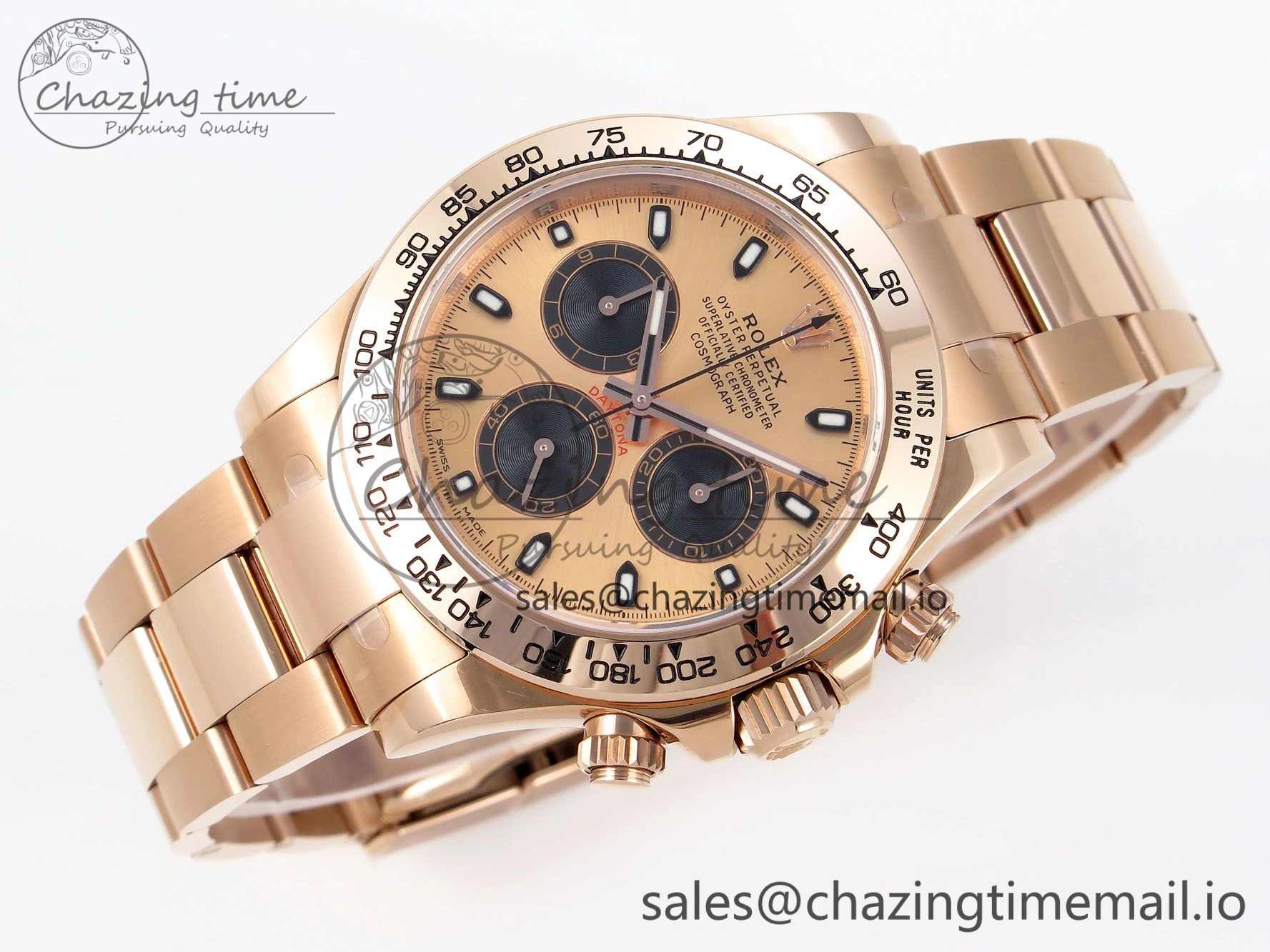 Daytona 116505 KING 1:1 Best Edition RG Black Dial on RG Bracelet SH4130