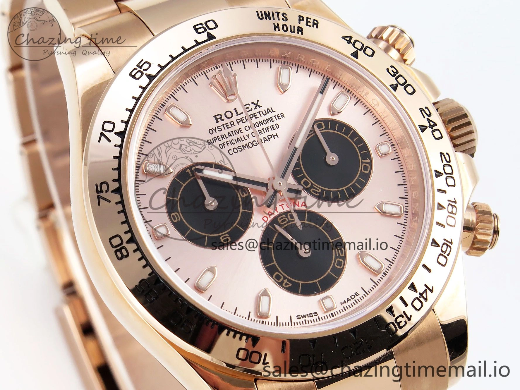 Daytona 116505 KING 1:1 Best Edition Sundust Black Dial on RG Bracelet SH4130
