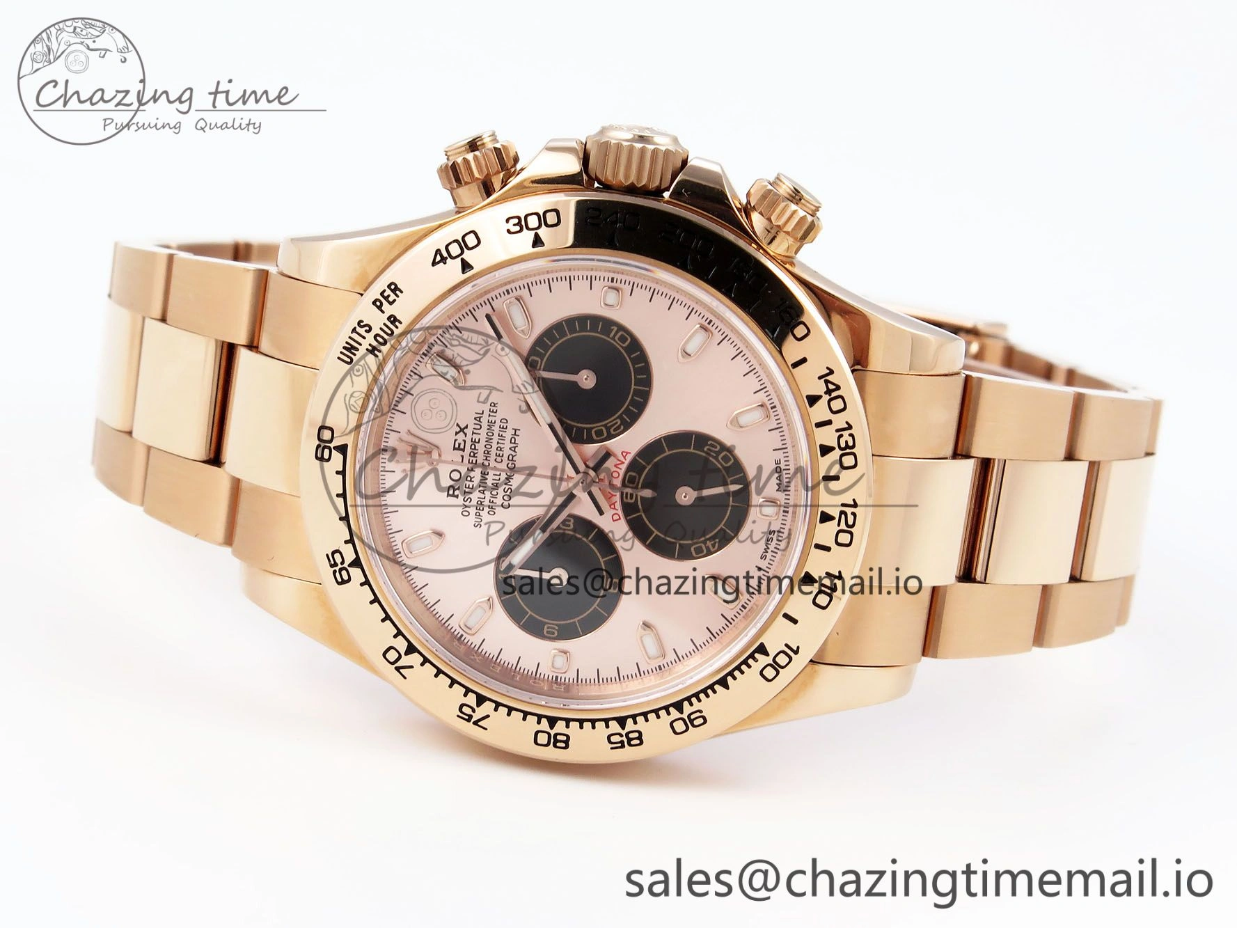 Daytona 116505 KING 1:1 Best Edition Sundust Black Dial on RG Bracelet SH4130