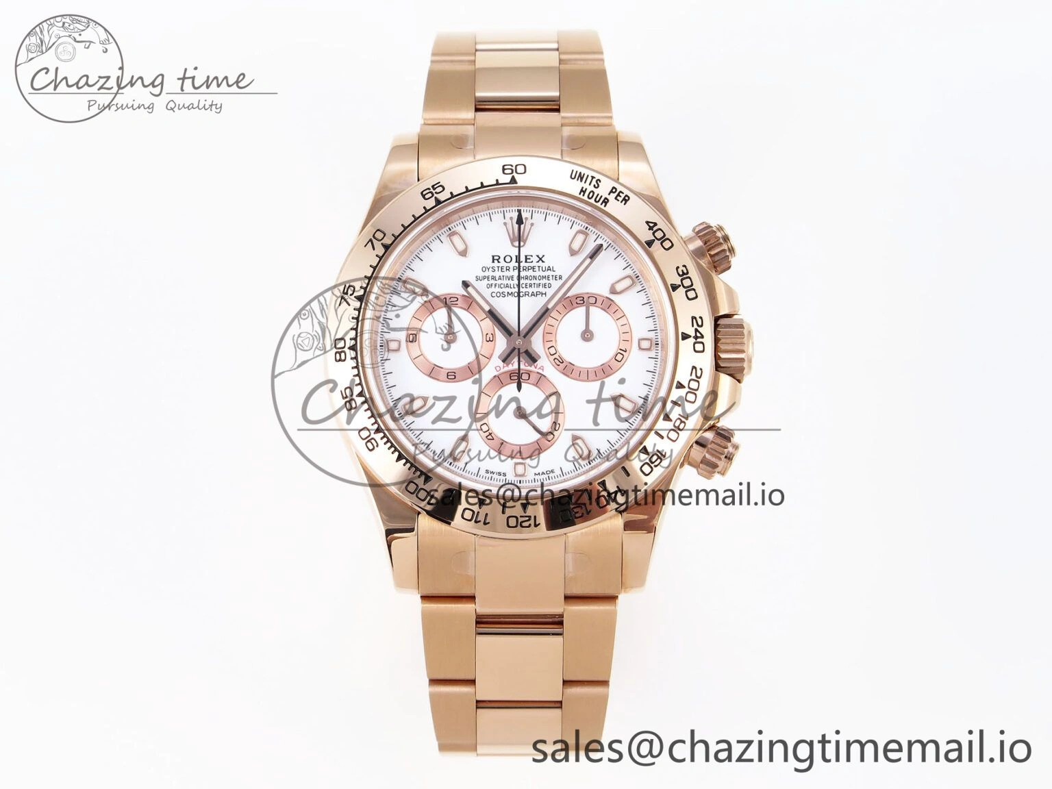 Daytona 116505 KING 1:1 Best Edition White Dial on RG Bracelet SH4130