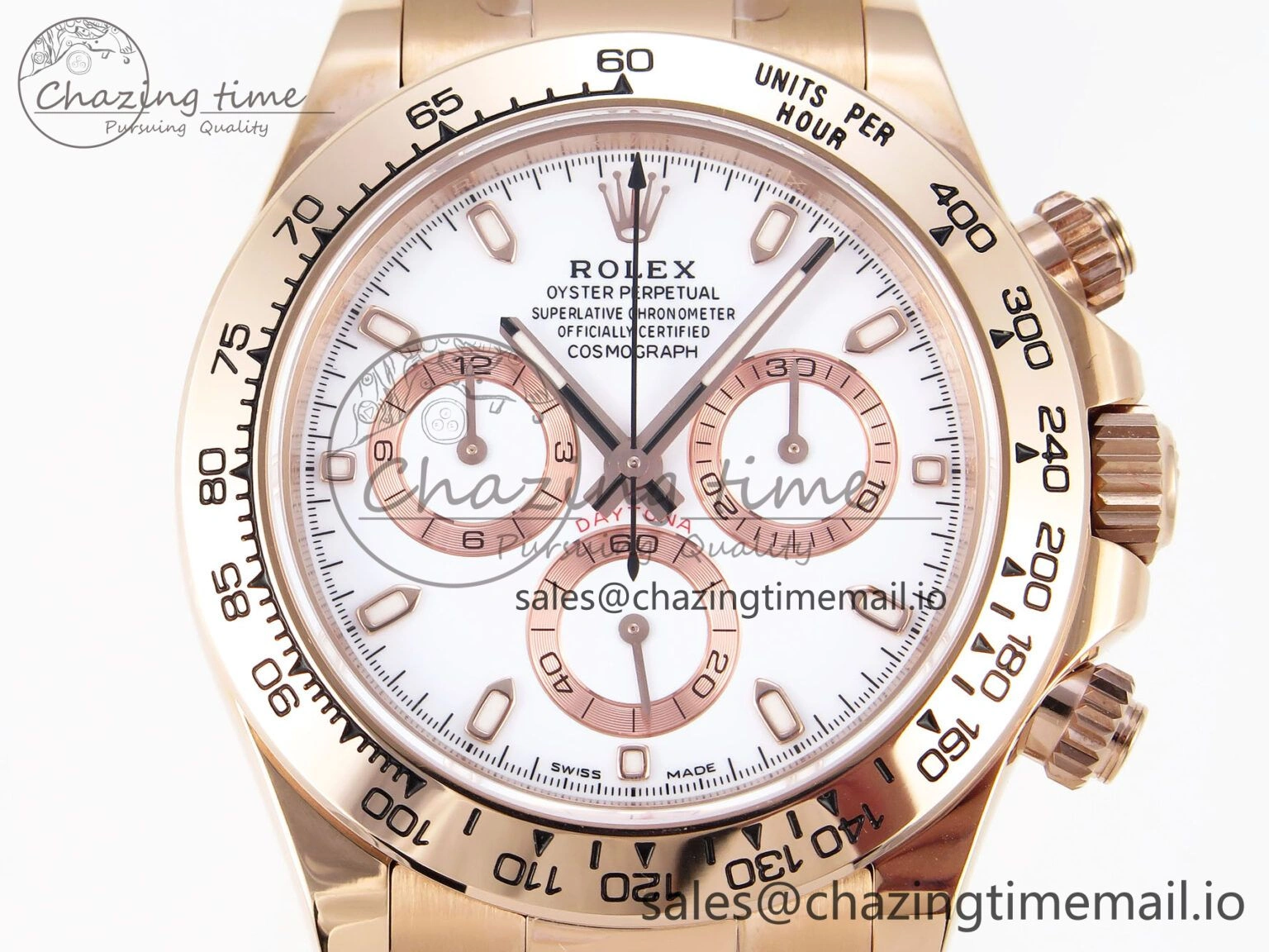 Daytona 116505 KING 1:1 Best Edition White Dial on RG Bracelet SH4130