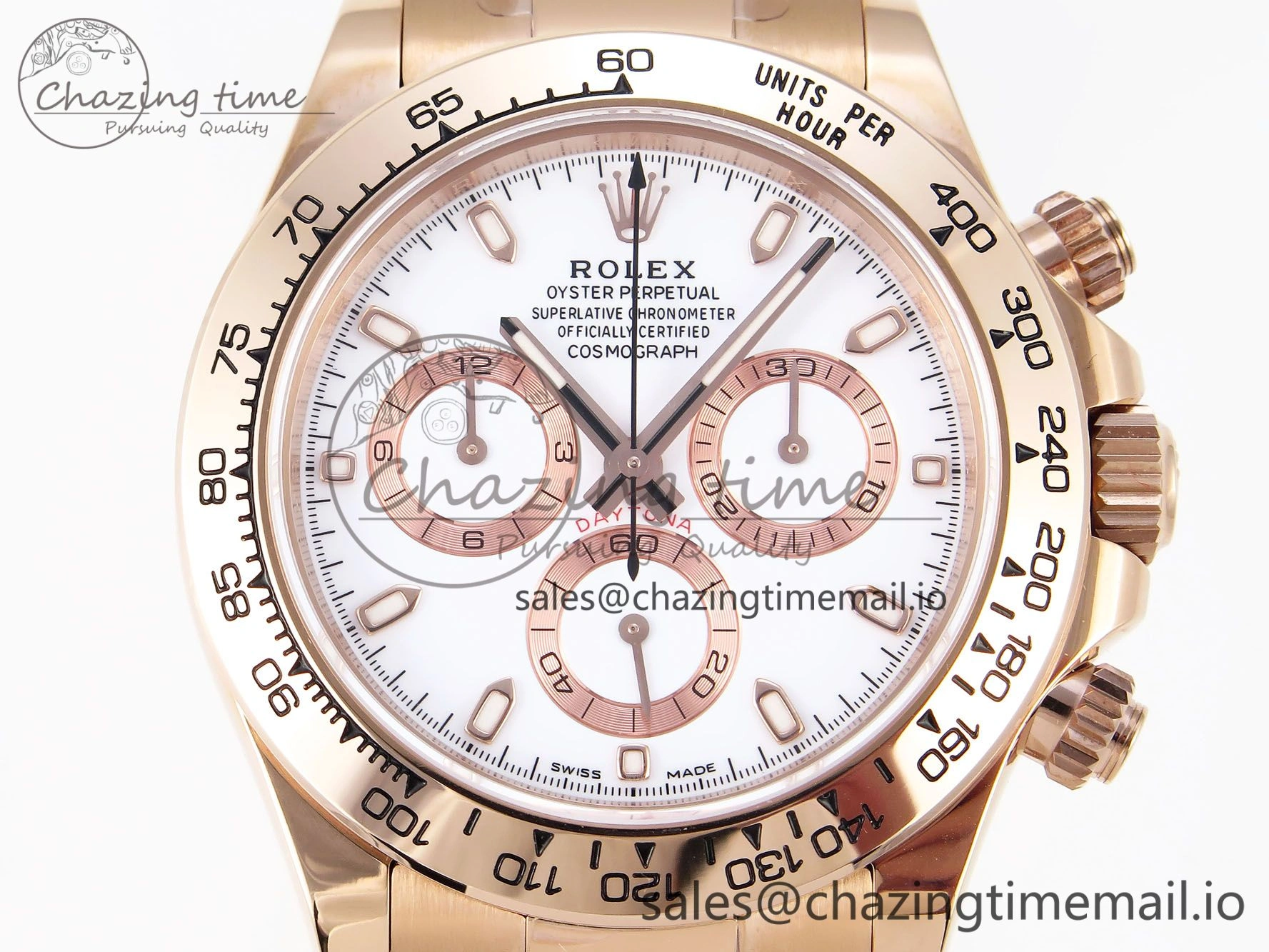 Daytona 116505 KING 1:1 Best Edition White Dial on RG Bracelet SH4130