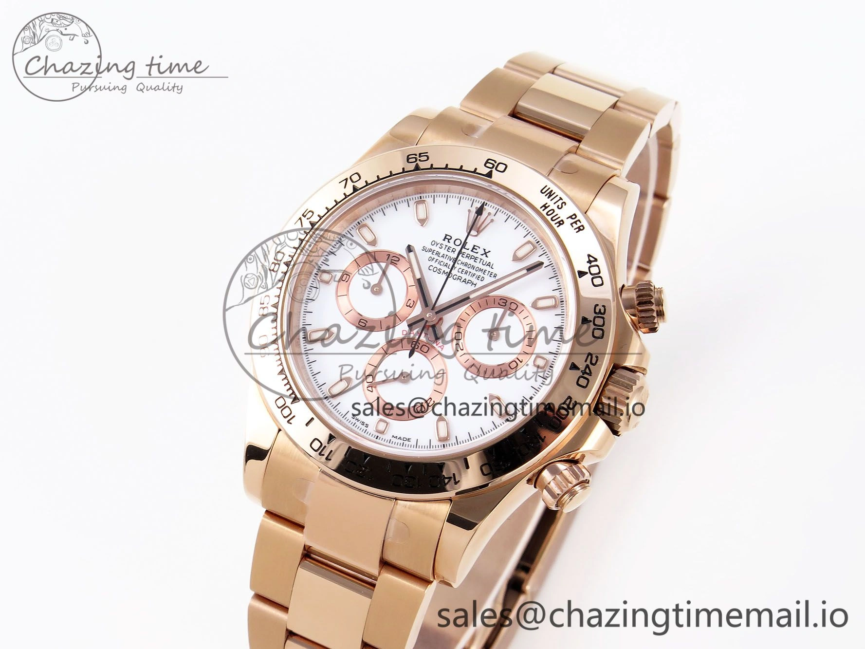 Daytona 116505 KING 1:1 Best Edition White Dial on RG Bracelet SH4130